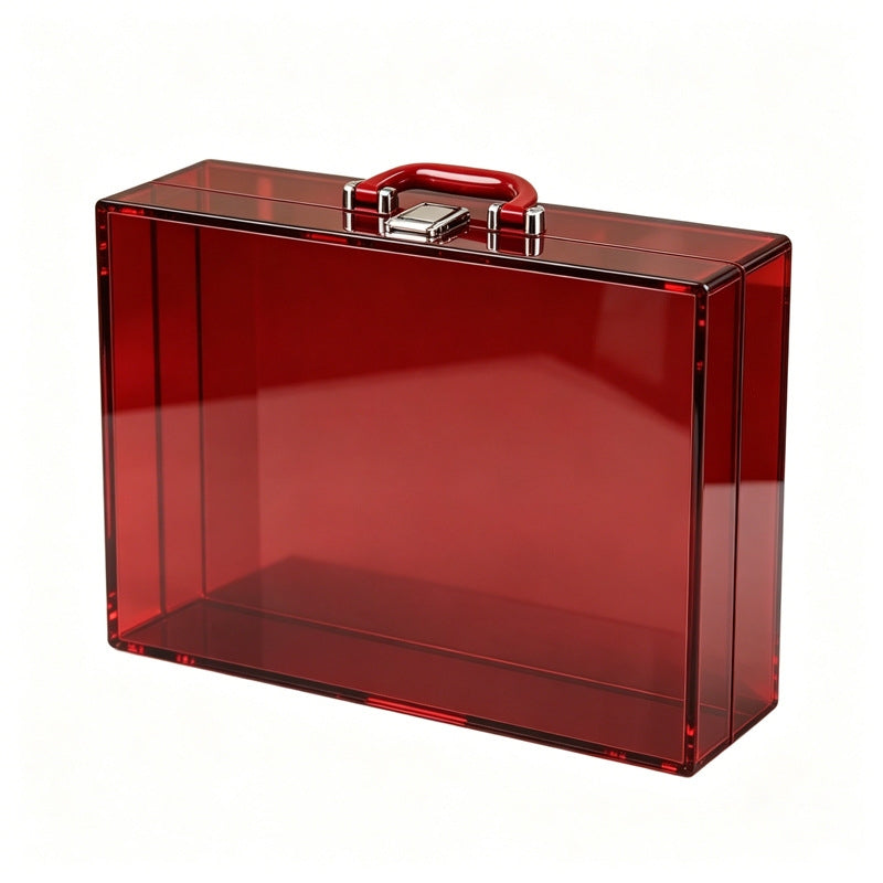 	Clear red acrylic mahjong storage case, optional upgrade add-on