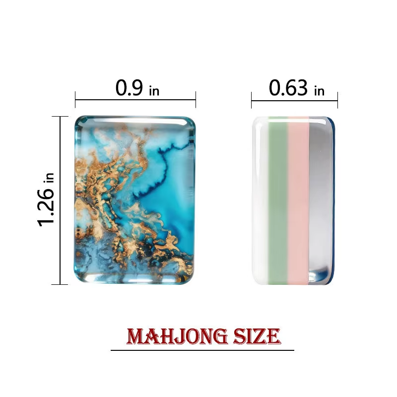 Ocean Theme Mahjong Set (160 Tiles) | Mat + Dice Included | Optional Acrylic Storage Box