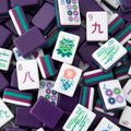 Purple Stripe Mahjong Set – 166 Tiles (Melamine, Engraving + UV Print)