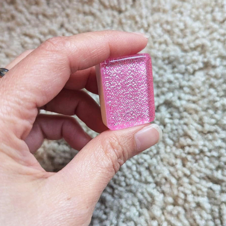 Pink Glitter Mahjong Tile Set – Acrylic Engraved (166 Tiles)