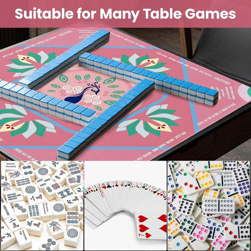 American Mahjong Table Mat – Non-Slip Playing Surface with Guide Design (Floral Edition)