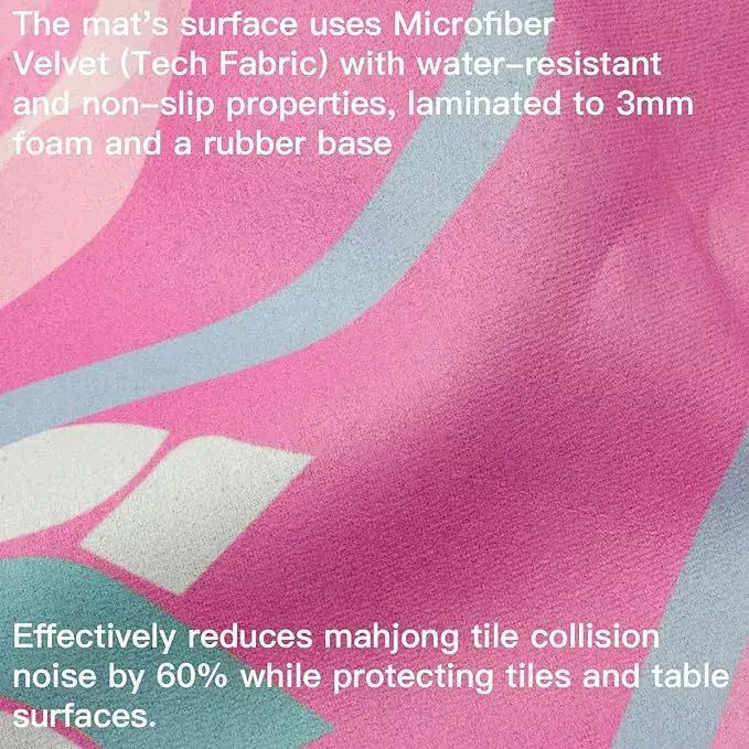 American Mahjong Table Mat – Non-Slip Playing Surface with Guide Design (Floral Edition)