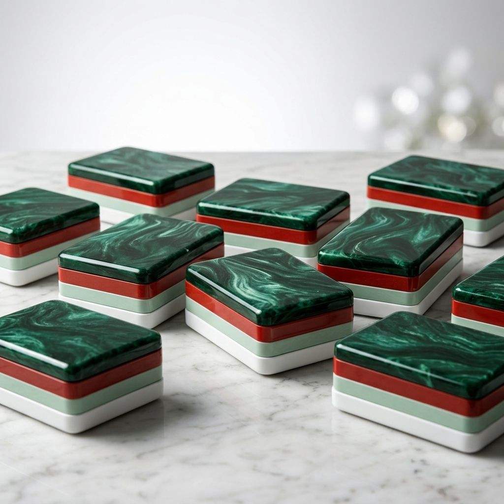 Marble Elegant Mahjong Collector's Set – Tiles, Mat, Racks & Dice