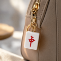Mahjong Tile Keychain – Red Symbol (Classic Style)